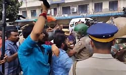 Kerala; ವೈದ್ಯಕೀಯ ಪರೀಕ್ಷೆ ವೇಳೆ ಬಂಧಿತ ಶಾಸಕನ ವಿರುದ್ಧ ಪ್ರತಿಭಟನೆ