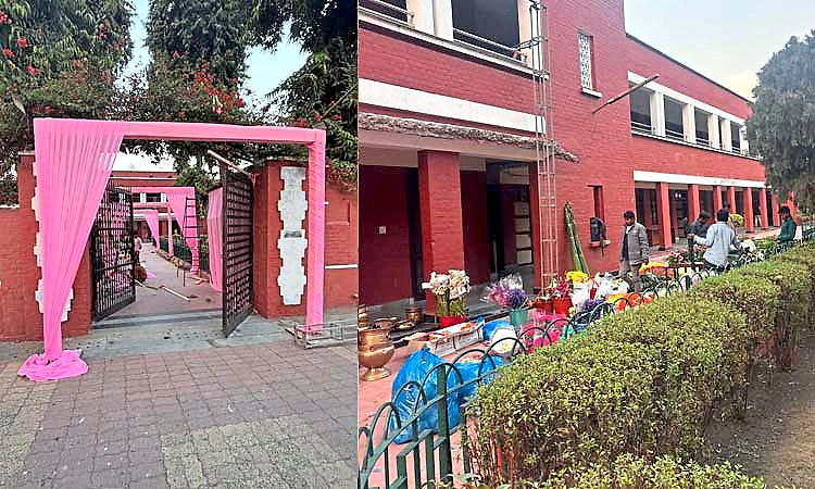 ಕಾಲೇಜು ಕ್ಯಾಂಪಸ್ ನಲ್ಲೇ ಪ್ರಾಂಶುಪಾಲರ ಮಗನ ವಿವಾಹ ಸಂಭ್ರಮ: ವಿದ್ಯಾರ್ಥಿಗಳ ಪ್ರತಿಭಟನೆ