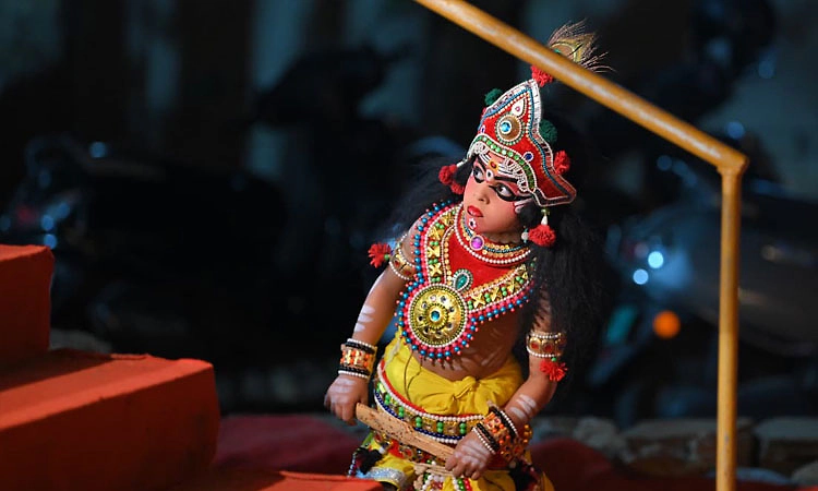 ಮಲ್ಪೆ:ಯಕ್ಷಗಾನದಲ್ಲಿ ಮಿಂಚುವ 6ರ ಪೋರ ಜಿತಮನ್ಯು!