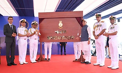 Defence Minister Rajnath Singh commissions INS Mahendragiri in Vizag
