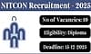 NITCON Recruitment: ಹತ್ತು ಟೆಕ್ನಿಶಿಯನ್‌ ಹುದ್ದೆಗಳಿಗೆ ಅರ್ಜಿ ಆಹ್ವಾನ