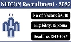 NITCON Recruitment: ಹತ್ತು ಟೆಕ್ನಿಶಿಯನ್‌ ಹುದ್ದೆಗಳಿಗೆ ಅರ್ಜಿ ಆಹ್ವಾನ