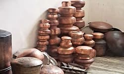 Centuries-old copper vessels readied for Paryaya rituals at Udupi Sri Krishna Matha