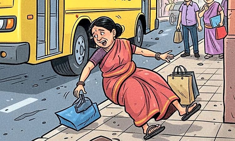 Udupi: ಬಸ್‌ನಿಂದ ಬಿದ್ದ ಮಹಿಳೆ; ಗಾಯ