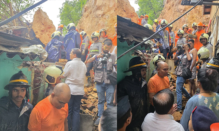 ಮುಂಬೈ: ಭೀಕರ ಗುಡ್ಡಕುಸಿತ: ಇಬ್ಬರು ಸಾವು, ಮಣ್ಣಿನ ಅಡಿಯಲ್ಲಿ ಹಲವರು ಸಿಲುಕಿರುವ ಶಂಕೆ