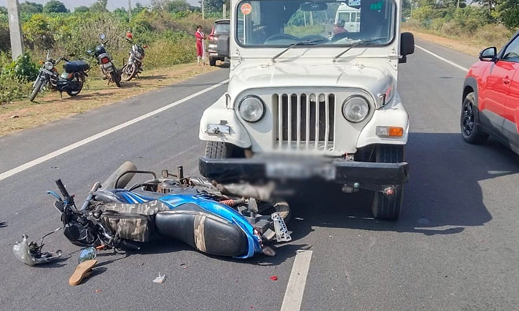 ಬೈಕ್ - ಜೀಪ್ ನಡುವೆ ಅಪಘಾತ: ಬೈಕ್ ಸವಾರ ಸಾವು