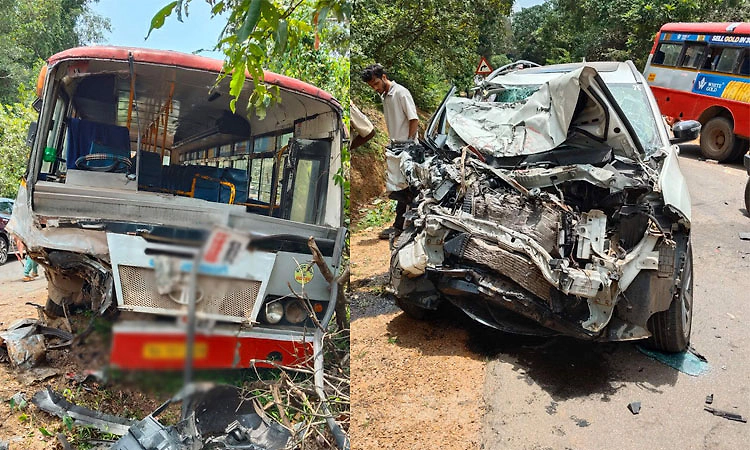 ಉಪ್ಪಿನಂಗಡಿ: ಕೆಎಸ್‌ಆರ್‌ಟಿಸಿ ಬಸ್-ಕಾರು ಢಿಕ್ಕಿ; ನಾಲ್ವರಿಗೆ ಗಾಯ