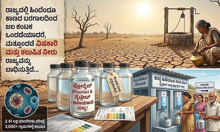 ಬರ ಬೆನ್ನಲ್ಲೇ ರಾಜ್ಯದಲ್ಲಿ ಕುಡಿಯುವ ನೀರೂ ವಿಷಕಾರಿ