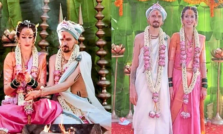 ಕೊಲ್ಲೂರಿನಲ್ಲಿ ಹಸೆಮಣೆ ಏರಿದ  ಫ್ರಾನ್ಸ್‌ ಮತ್ತು ರಷ್ಯನ್‌ ಜೋಡಿ