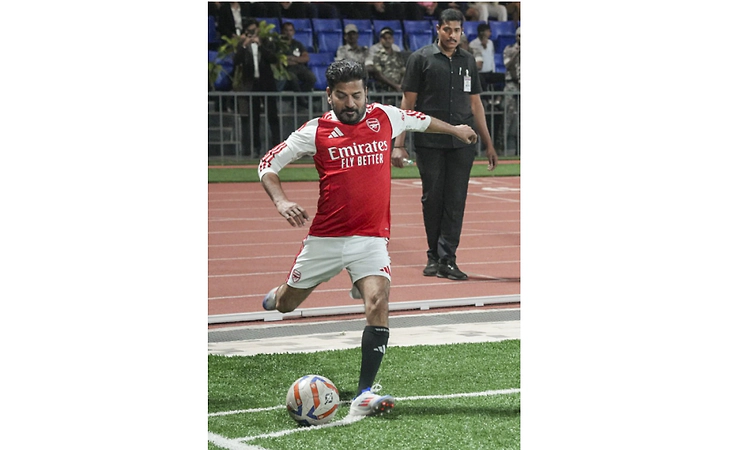 Ahead of friendly match with Messi, Telangana CM plays football with group of students