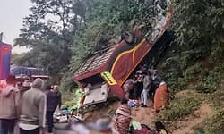 At least nine dead, 22 injured as bus falls off road in Andhra Pradesh