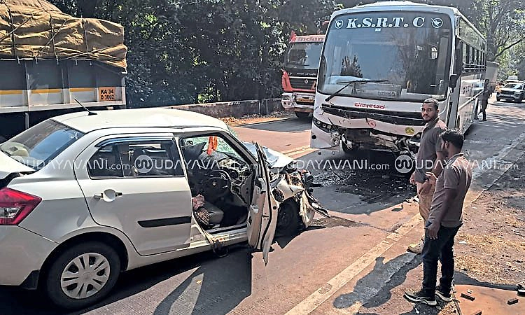 ಗುಂಡ್ಯ: ರಾಜಹಂಸ ಬಸ್ – ಕಾರು ನಡುವೆ ಭೀಕರ ಅಪಘಾತ; ಮೂವರು ಸ್ಥಳದಲ್ಲೇ ದುರ್ಮರಣ