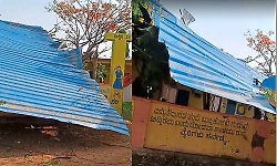 School roof blown away in storm at Kanahosahalli, major accident averted