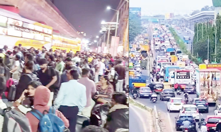 ಗಣೇಶ ಹಬ್ಬಕ್ಕೆ ಜನ ಊರಿಗೆ: 2ನೇ ದಿನವೂ ಭಾರೀ ಟ್ರಾಫಿಕ್‌ ಜಾಮ್‌