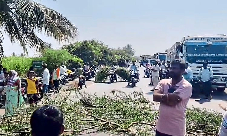 ಕಬ್ಬಿಗೆ ಸೂಕ್ತ ಬೆಲೆ ನಿಗದಿಗೆ ಆಗ್ರಹ: ಮುಧೋಳ-ನಿಪ್ಪಾಣಿ ರಾಜ್ಯ ಹೆದ್ದಾರಿ ಸಂಚಾರ ಬಂದ್