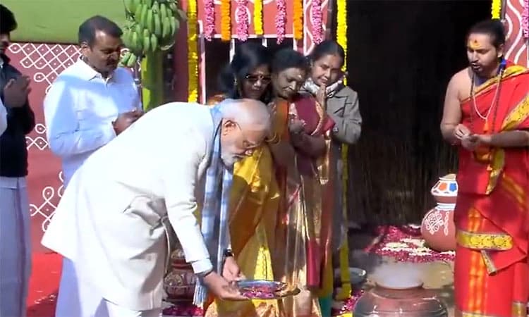 ಸಚಿವ ಮುರುಗನ್ ನಿವಾಸದಲ್ಲಿ ಅದ್ದೂರಿ ಪೊಂಗಲ್ ಸಂಭ್ರಮ: ಪ್ರಧಾನಿ ಭಾಗಿ