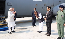 Modi makes historic landing at NE's first emergency landing facility