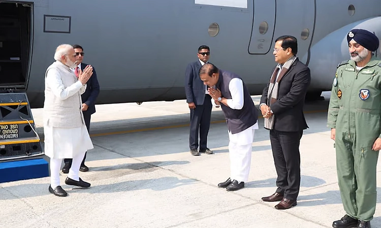 Modi makes historic landing at NE's first emergency landing facility