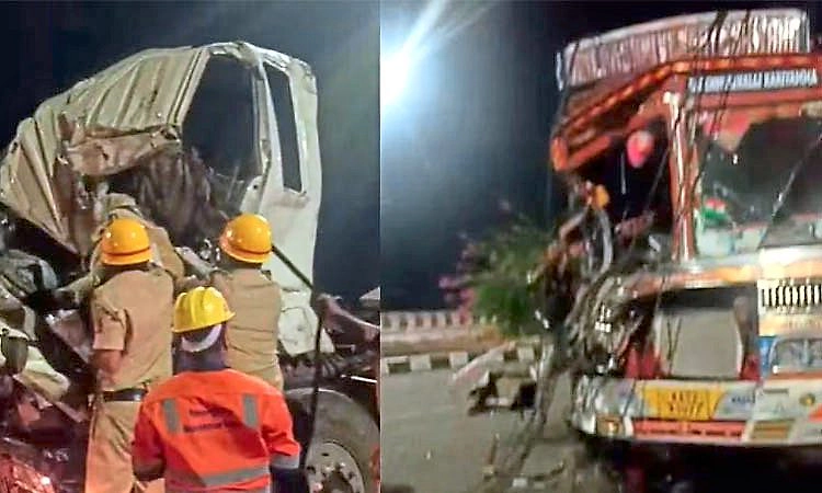 ಭರಮಸಾಗರ: ಎರಡು ಲಾರಿಗಳ ಮುಖಾಮುಖಿ ಡಿಕ್ಕಿ; ಇಬ್ಬರ ದುರ್ಮರಣ; ಓರ್ವ ಗಂಭೀರ