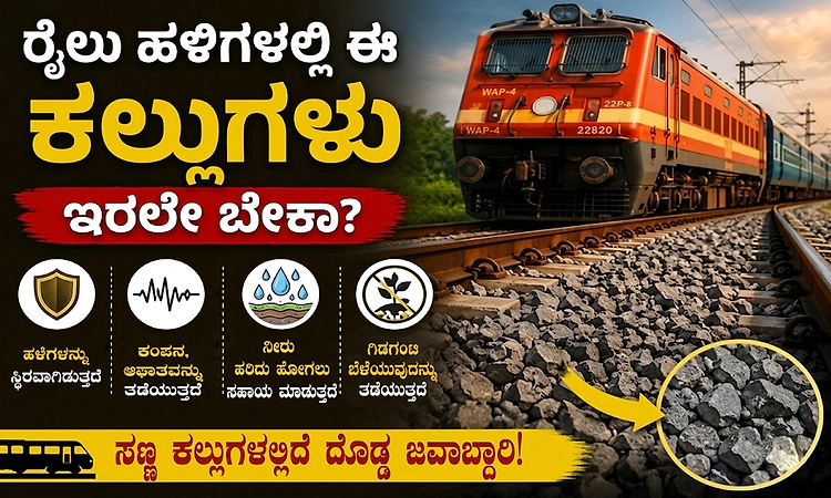 ರೈಲು ಹಳಿಗಳ ಮೇಲೆ ಕಲ್ಲುಗಳನ್ನೇಕೆ ಹಾಕಿರುತ್ತಾರೆ ಗೊತ್ತೇ? ಇದರ ಹಿಂದೆ ಇದೆ ಬಿಗ್ ಸೈನ್ಸ್!