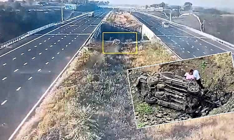 ದೆಹಲಿ-ಮುಂಬೈ ಎಕ್ಸ್‌ಪ್ರೆಸ್‌ವೇಯಲ್ಲಿ ಭೀಕರ ಅಪಘಾತ... ಕಾರು ಕಂದಕಕ್ಕೆ ಬಿದ್ದು ಐವರು ಮೃತ್ಯು