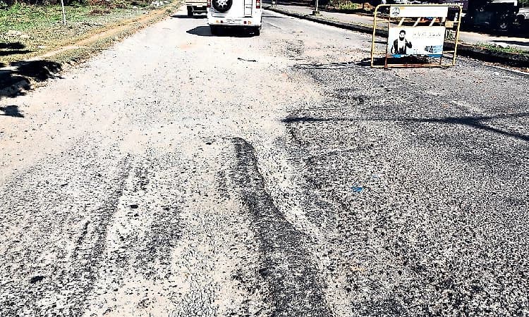 Pothole-ridden Gundibail road troubles motorists and pedestrians