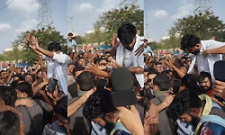 On camera, Cockroach Janta Party founder Abhijeet Dipke slapped during protest in Jaipur