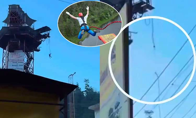 ರಿಷಿಕೇಶ: ಬಂಜೀ ಜಿಗಿತದ ವೇಳೆ ಹಗ್ಗ ತುಂಡಾದರೂ ಬದುಕುಳಿದ ಯುವಕ!