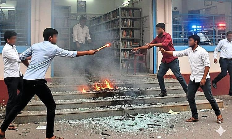 Kumble: ವಾಚನಾಲಯಕ್ಕೆ ಪಟಾಕಿ ಎಸೆತ ; ತಂಡದಿಂದ ಹ*ಲ್ಲೆ