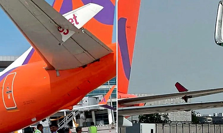 ದೆಹಲಿ ವಿಮಾನ ನಿಲ್ದಾಣದಲ್ಲಿ ಎರಡು ವಿಮಾನಗಳ ನಡುವೆ ಡಿಕ್ಕಿ: ತಪ್ಪಿದ ಭಾರಿ ಅನಾಹುತ