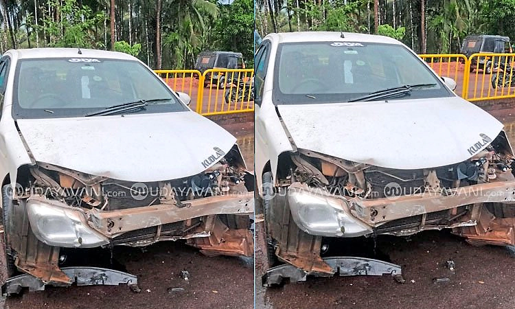 Moodbidri: ಚಾಲಕನ ನಿಯಂತ್ರಣ ತಪ್ಪಿ ರಸ್ತೆ ವಿಭಜಕಕ್ಕೆ ಢಿಕ್ಕಿ ಹೊಡೆದ ಕಾರು