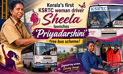 Kerala’s first KSRTC woman driver Sheela launches ‘Priyadarshini’ free bus scheme!