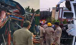 Piriyapatna: Four killed in head-on collision between private bus and lorry