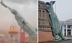 Brazil: ಚಂಡಮಾರುತದ ಹೊಡೆತಕ್ಕೆ ಉರುಳಿ ಬಿದ್ದ ಬ್ರೆಜಿಲ್‌ ನ ಲಿಬರ್ಟಿ ಪ್ರತಿಮೆ ಪ್ರತಿಕೃತಿ!