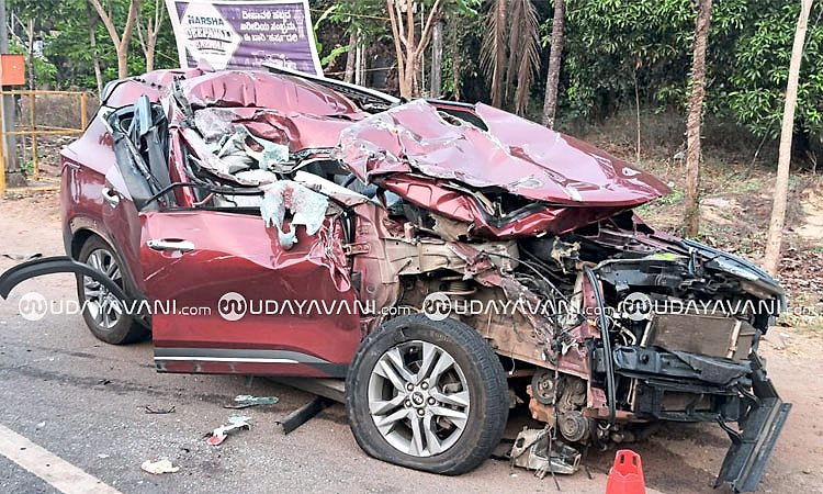 ಪಾಂಗಾಳ: ಲಾರಿ-ಕಾರು ಅಪಘಾತ; ಓರ್ವ ಮೃತ್ಯು, ಇಬ್ಬರಿಗೆ ಗಂಭೀರ ಗಾಯ