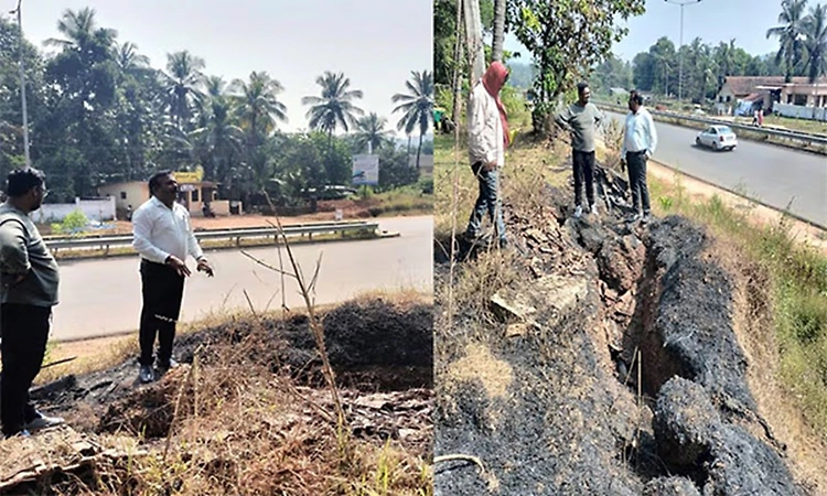 Garbage burning damages water pipeline in Sanoor Panchayat limits