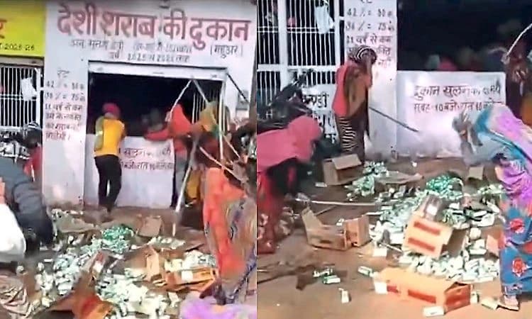 ಕುಡಿದು ಬಂದು ಜಗಳವಾಡುವ ಗಂಡಂದಿರು; ಮದ್ಯದಂಗಡಿಯನ್ನೇ ಧ್ವಂಸಗೊಳಿಸಿದ ಮಹಿಳೆಯರು