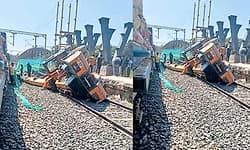 Subrahmanya ರೈಲು ನಿಲ್ದಾಣ: ಹಳಿಯ ಮೇಲೆ ಬಿದ್ದ ಕ್ರೇನ್