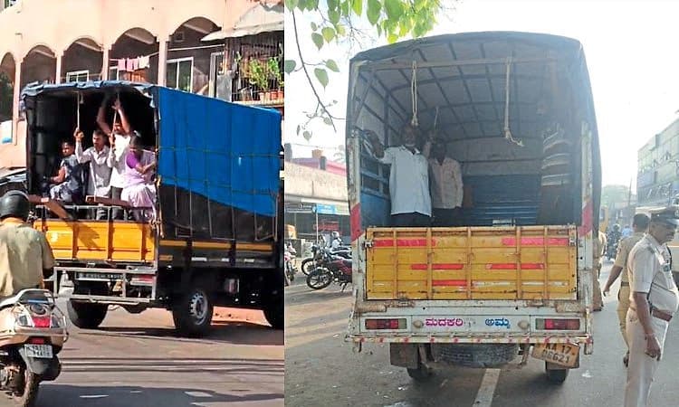 ಗೂಡ್ಸ್ ಟೆಂಪೋಗಳಲ್ಲಿ ಕಾರ್ಮಿಕರ ಸಾಗಾಟ ವಿರುದ್ಧ ಪೊಲೀಸರ ಕಾರ್ಯಾಚರಣೆ    