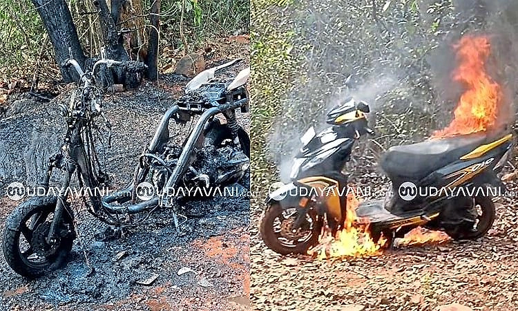 Scooter gutted in sudden fire at Panjimaru Palame near Shirva