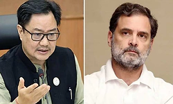 ದೇಶದ ಭದ್ರತೆಗೆ ರಾಹುಲ್ ಗಾಂಧಿ ಅತ್ಯಂತ ಅಪಾಯಕಾರಿ ವ್ಯಕ್ತಿ: ಕಿರಣ್ ರಿಜಿಜು ಕಿಡಿ