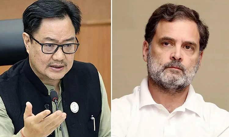 ದೇಶದ ಭದ್ರತೆಗೆ ರಾಹುಲ್ ಗಾಂಧಿ ಅತ್ಯಂತ ಅಪಾಯಕಾರಿ ವ್ಯಕ್ತಿ: ಕಿರಣ್ ರಿಜಿಜು ಕಿಡಿ