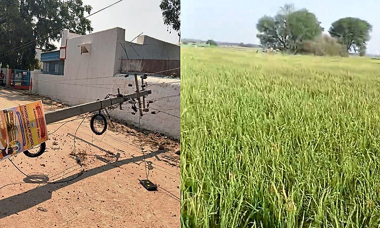 ಬಿರುಗಾಳಿ ಹೊಡೆತಕ್ಕೆ ಧರೆಗುರುಳಿದ ವಿದ್ಯುತ್ ಕಂಬಗಳು... ಅರ್ಧ ಯಾದಗಿರಿ ಕತ್ತಲಲ್ಲಿ