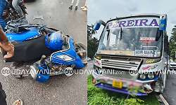 Scooter rider seriously injured after bus collision on NH-66 near Kaup