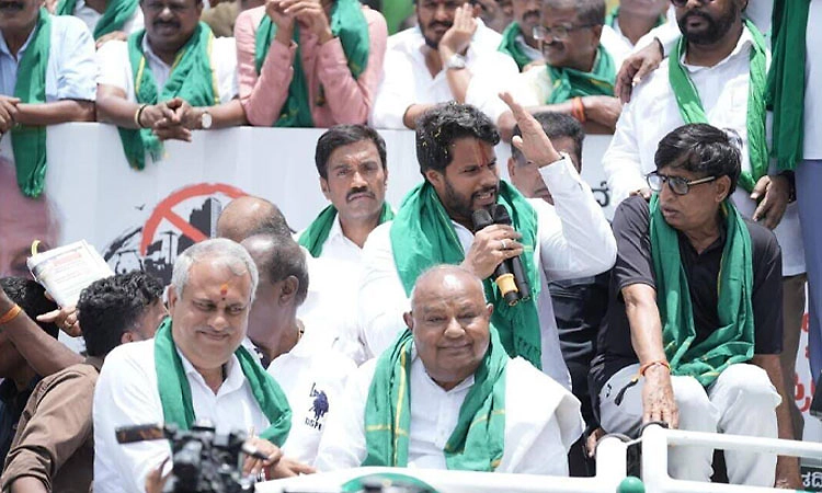 ಬಿಡದಿ: ಜೆಡಿಎಸ್‌ ಬೃಹತ್‌ ಪ್ರತಿಭಟನೆ