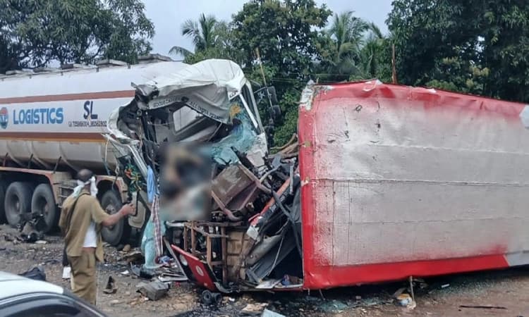 Ankola: Two killed, nine injured in bus-tanker collision near Agasur