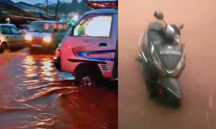 Heavy rain returns to Sringeri after a brief lull, Town submerged