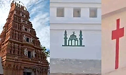ದೇಗುಲದ ಗೋಡೆ ಮೇಲೆ ಶಿಲುಬೆ, ಮಸೀದಿ ಚಿತ್ರ