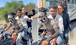 Video: ರೀಲ್ಸ್‌ಗಾಗಿ ಜಾಲಿ ರೈಡ್;ಟ್ರಕ್‌ಗೆ ಢಿಕ್ಕಿ ಹೊಡೆದು ಒಂದೇ ಬೈಕ್‌ನಲ್ಲಿದ್ದ ಮೂವರ ಸಾವು