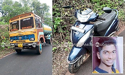 Scooter rider dies after crashing into water tanker in Kaup